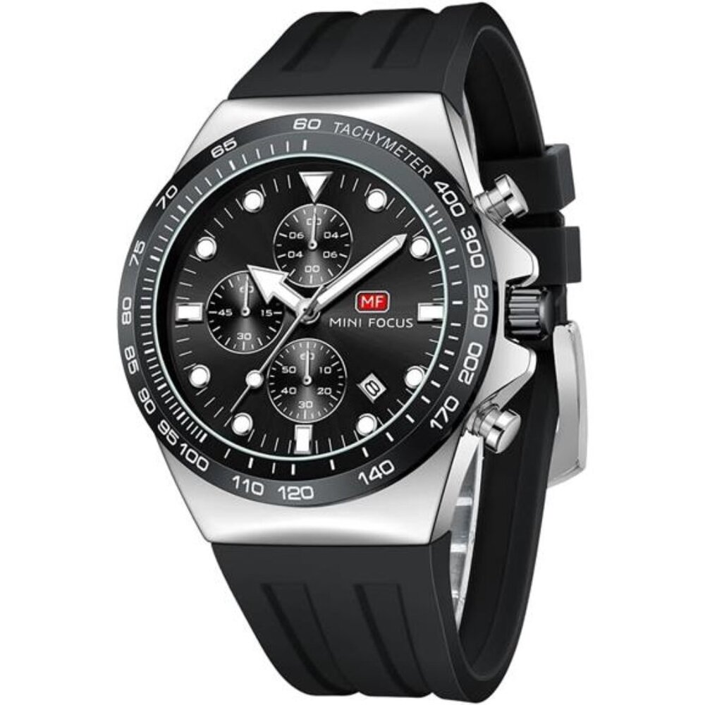 Mini Focus Men Watches Business Casual Wrist Watch Black Silver